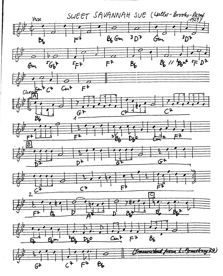 sweet savannah sue leadsheet – book us for your next 20s or gatsby event